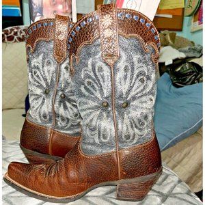 ARIAT Daisy Snip Toe Western Cowgirl Brown Leather Boots Womens Sz 7B  10004577